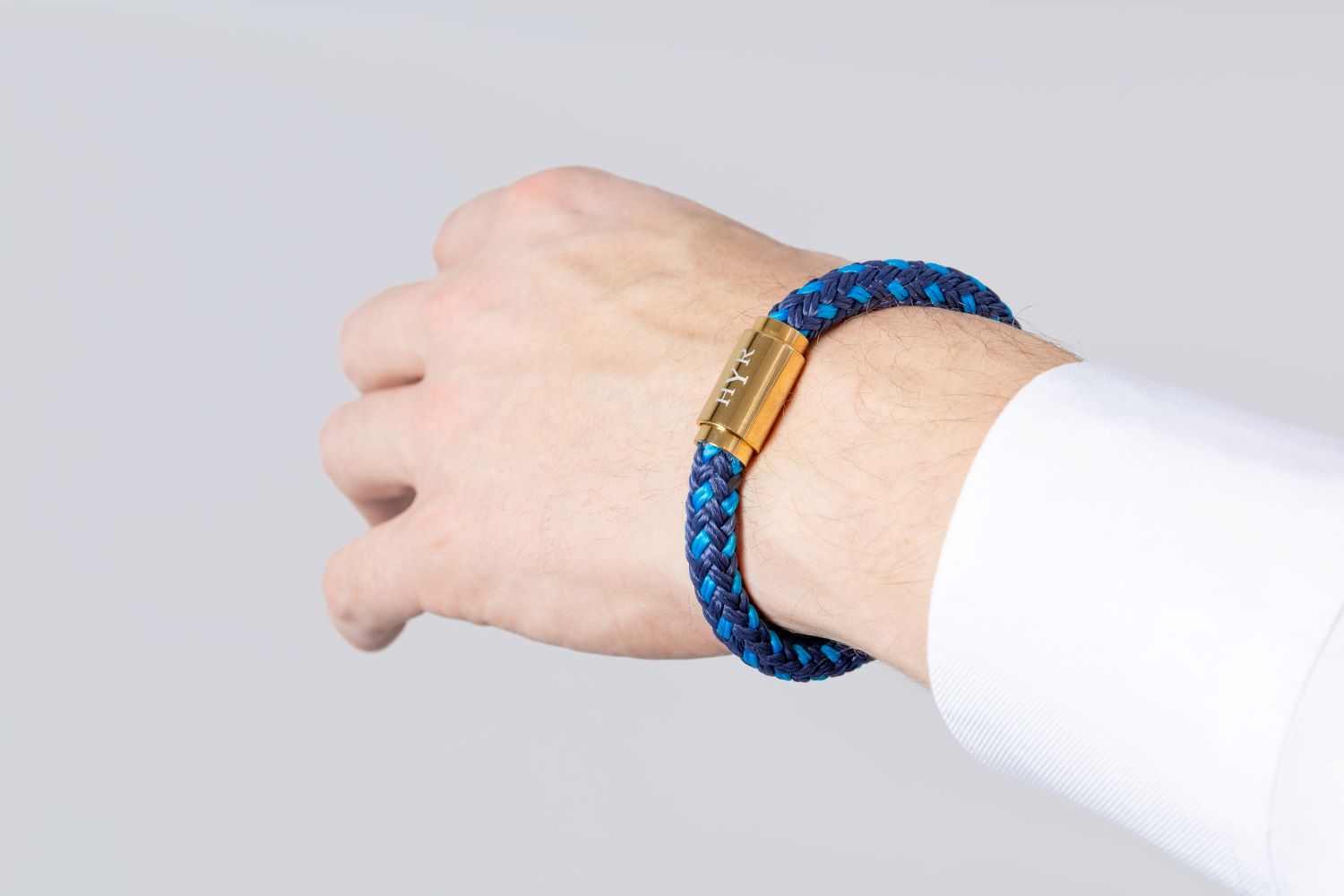 Navy Racer rope bracelet - gold