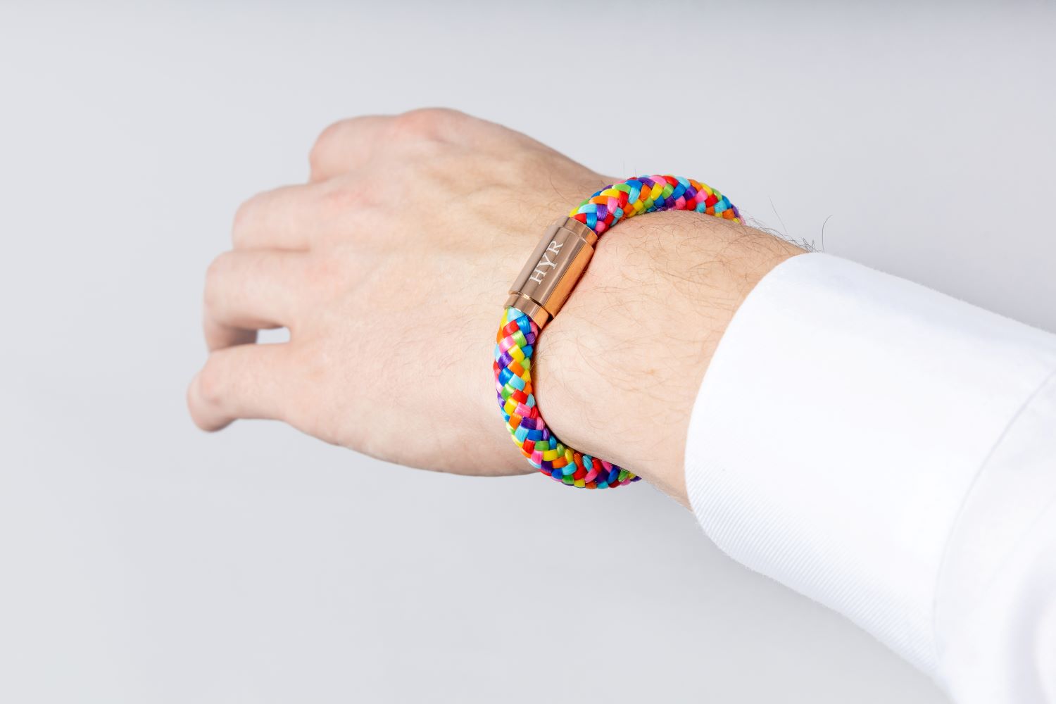 Rainbow dream rope bracelet - rose gold
