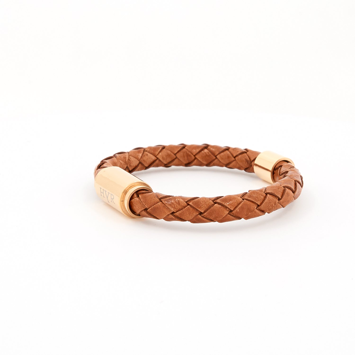 Aviator leather bracelet - gold
