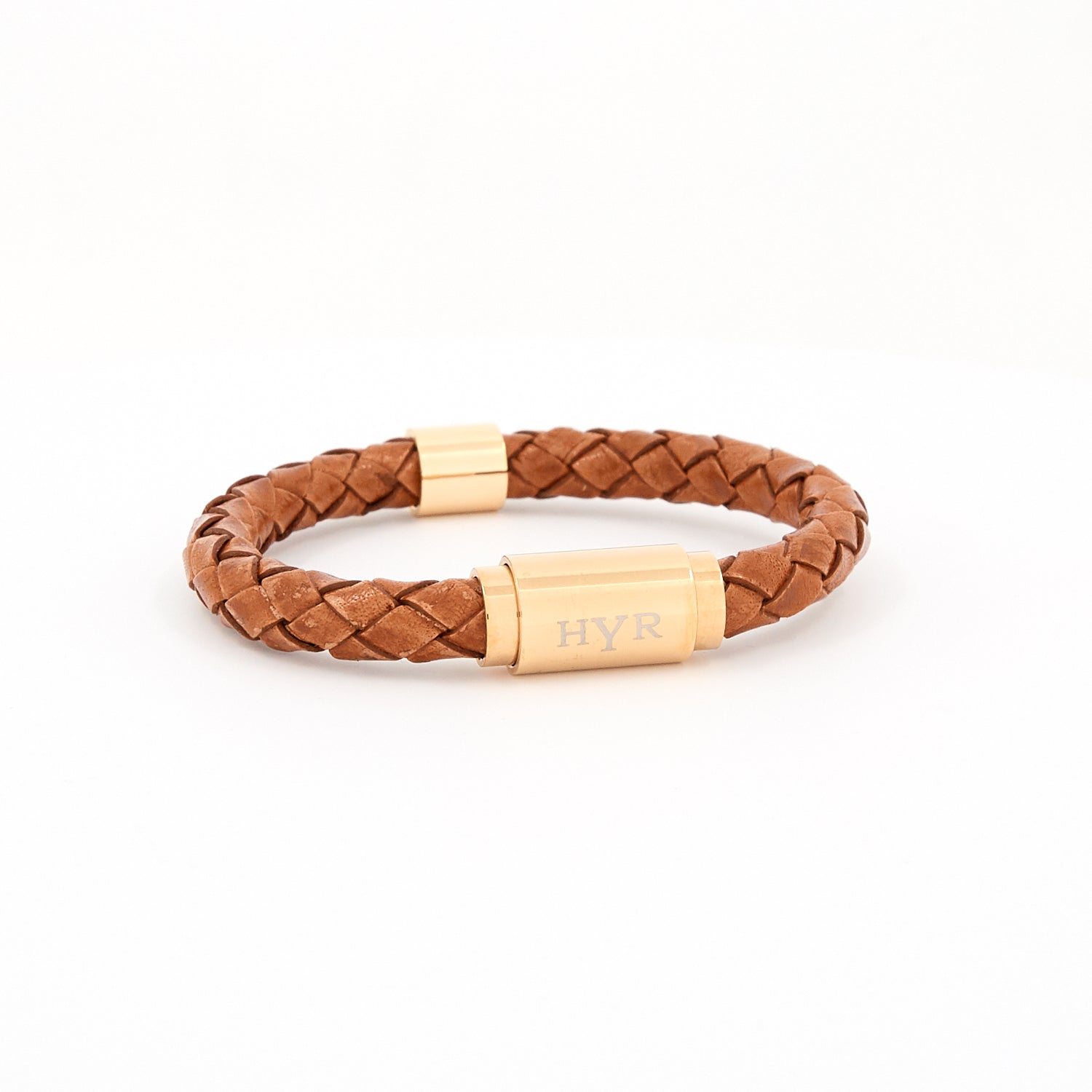 Aviator leather bracelet - gold