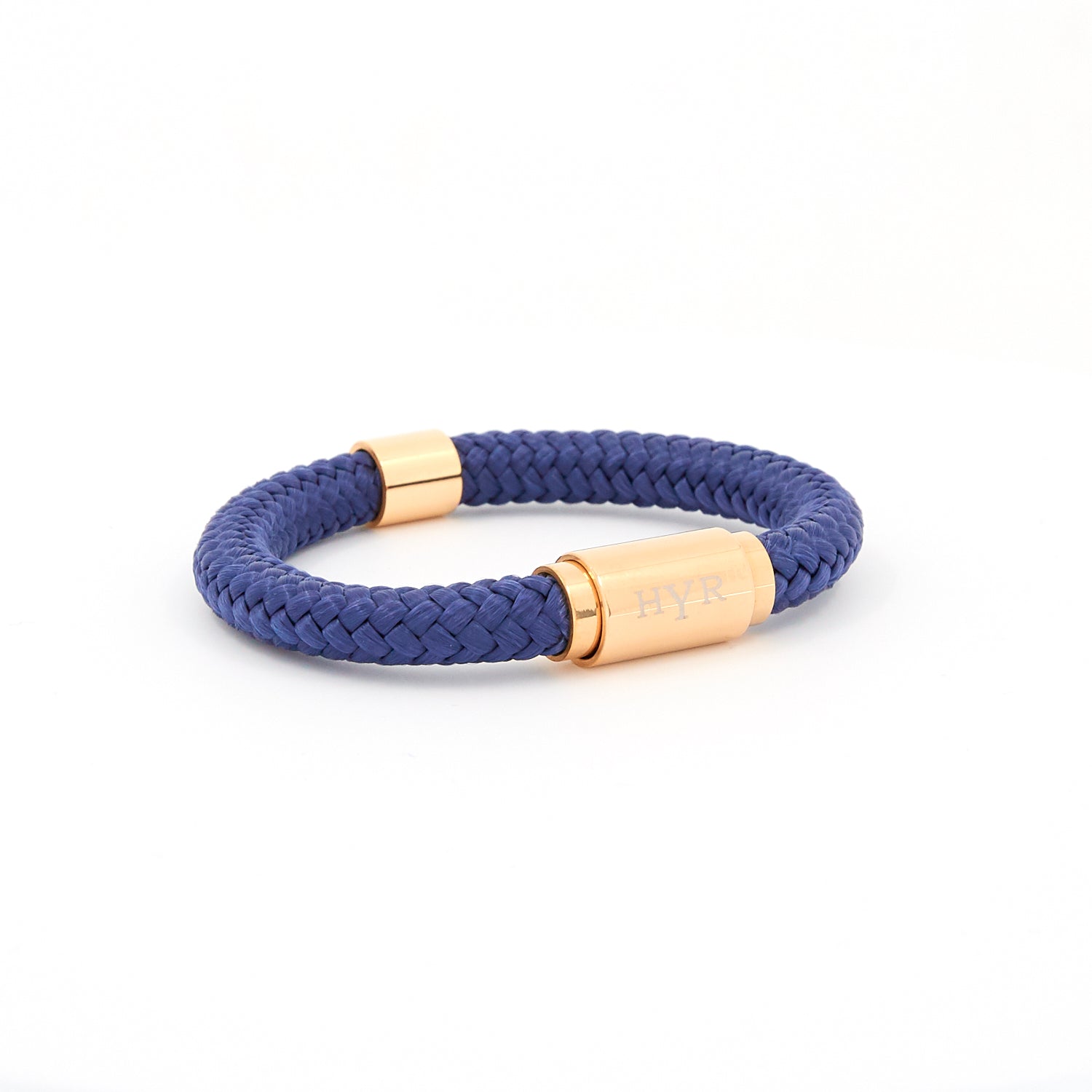 First class navy rope bracelet - rose gold
