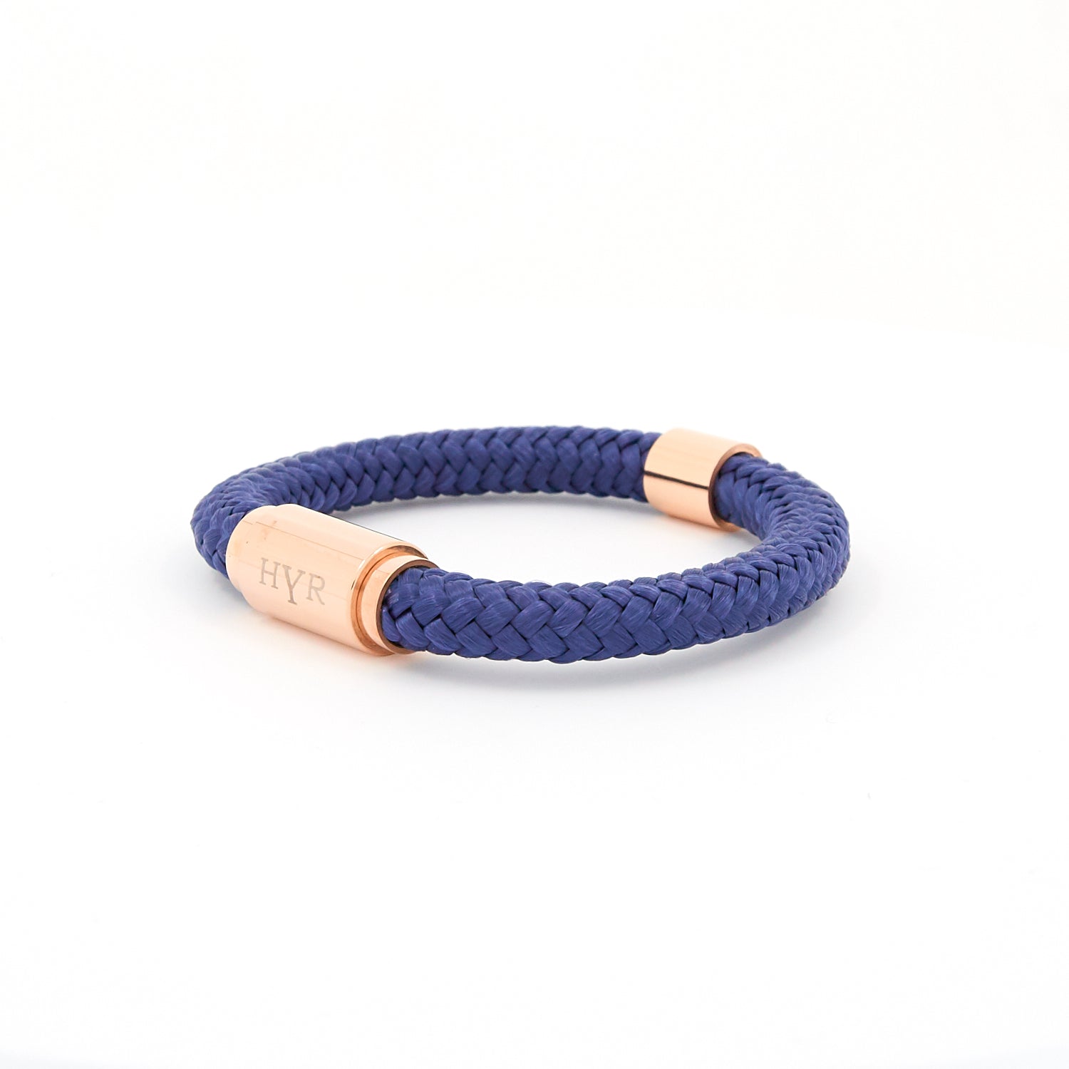 First class navy rope bracelet - rose gold