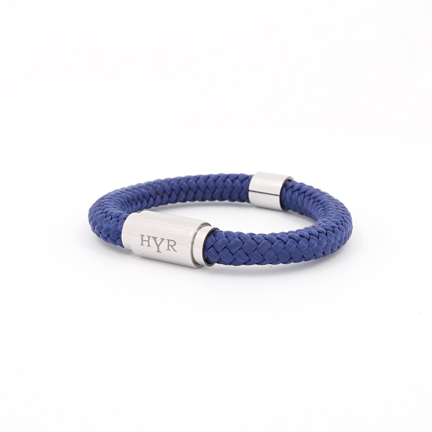First class navy rope bracelet - silver