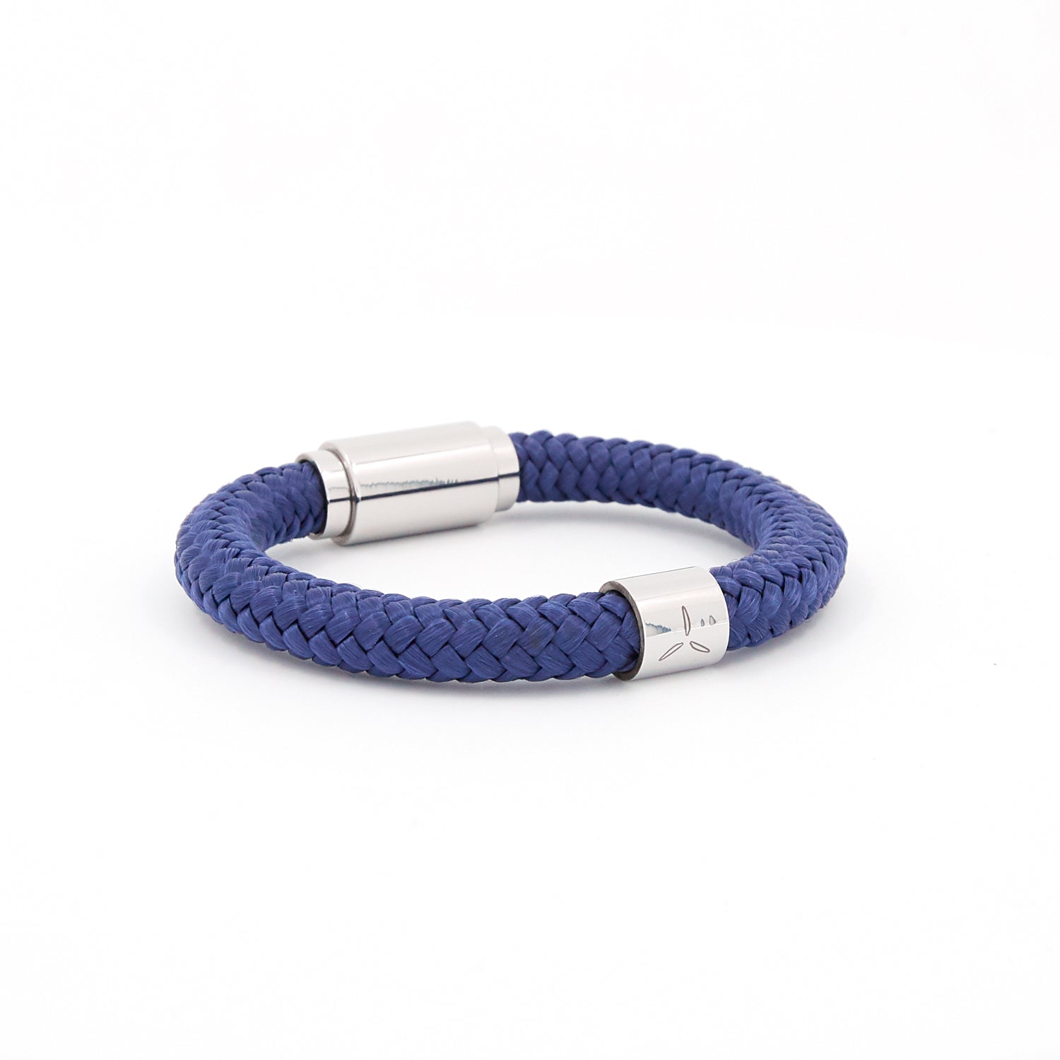 First class navy rope bracelet - silver