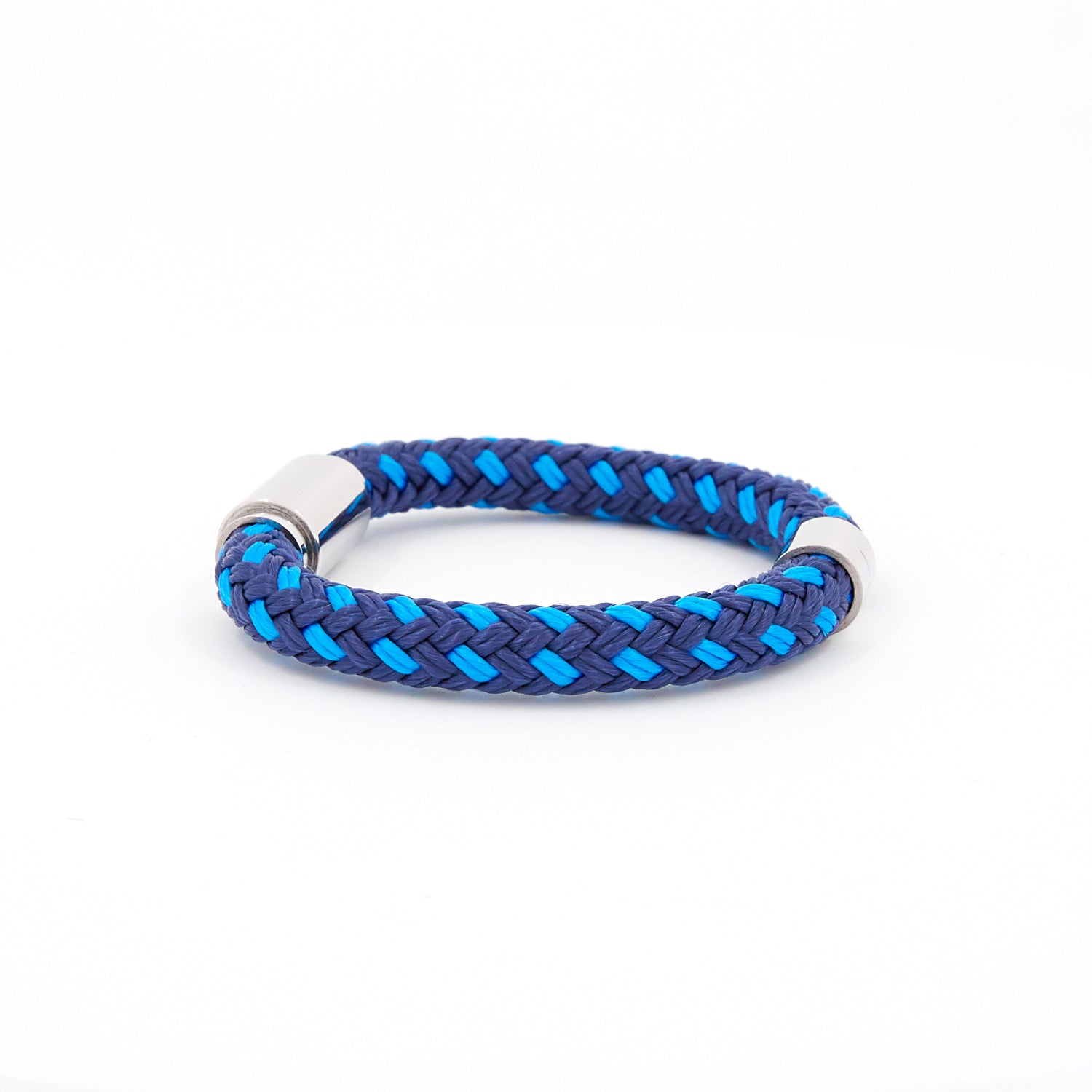 Navy Racer rope bracelet - silver