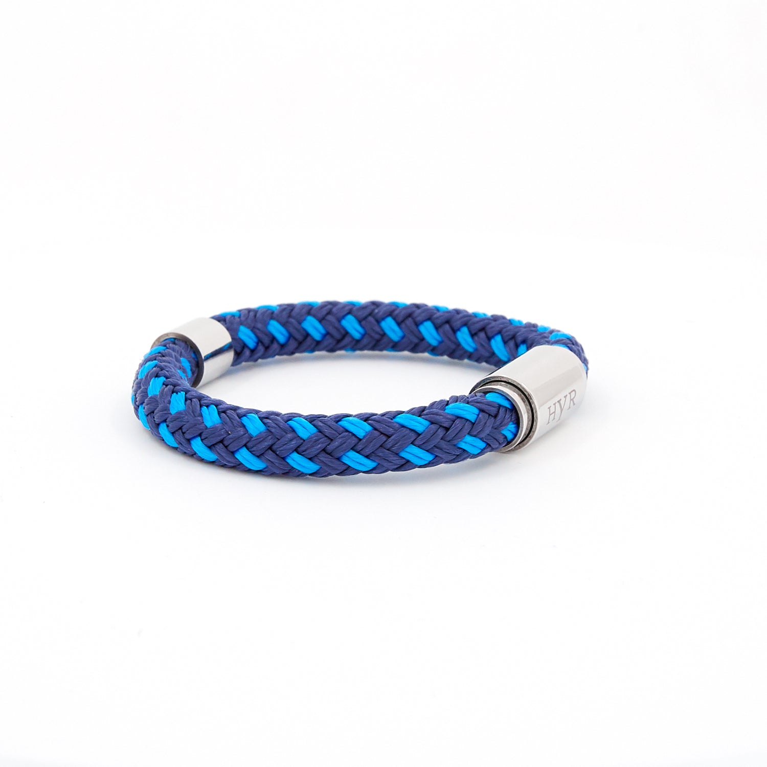 Navy Racer rope bracelet - silver